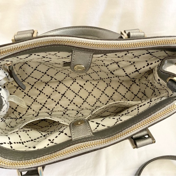 Kate Spade Set Matching Metallic Saffiano Leather Crossbody/Handbag + Wallet - Picture 8 of 16